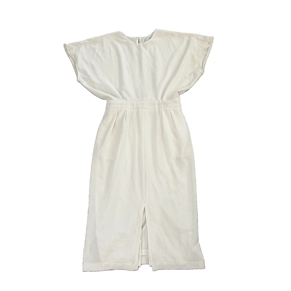 ASOS Tall White Womens Batwing Front Slit Dress US 8 Classic Capsule Neutral